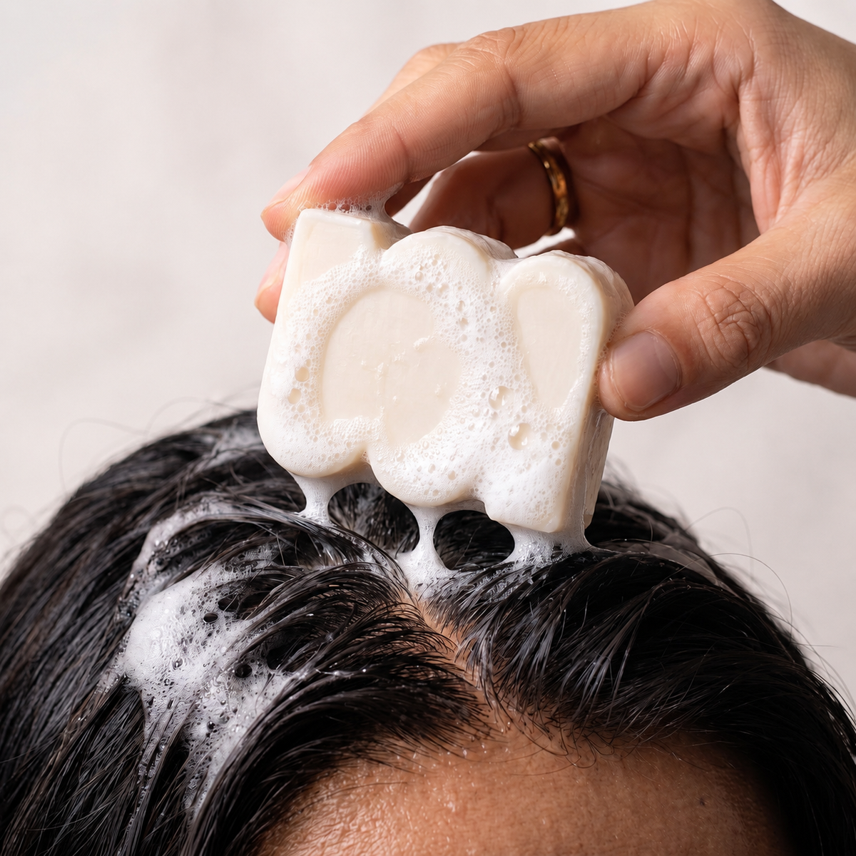 rice water + protein shampoo bar